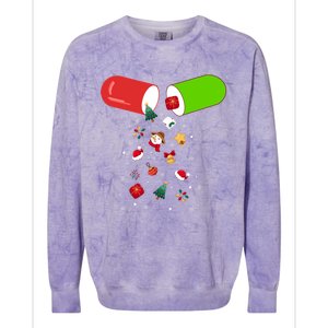 Pharmacy Tech Cpht Merry Christmas Pharmacist Xmas Holiday Gift Colorblast Crewneck Sweatshirt