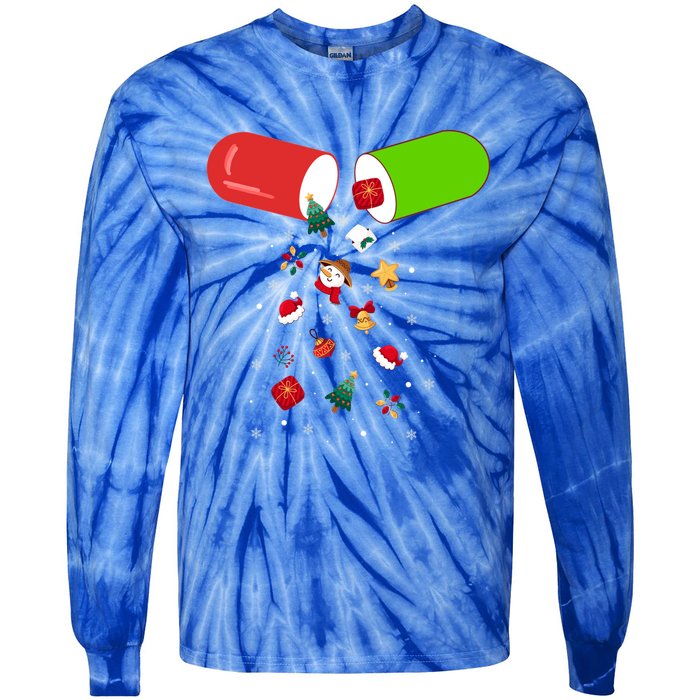 Pharmacy Tech Cpht Merry Christmas Pharmacist Xmas Holiday Gift Tie-Dye Long Sleeve Shirt