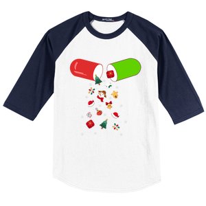 Pharmacy Tech Cpht Merry Christmas Pharmacist Xmas Holiday Gift Baseball Sleeve Shirt