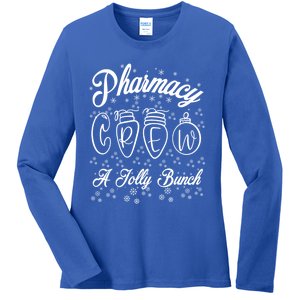 Pharmacy Technician Christmas Funny Gift Pharmacist Crew Jolly Gift Ladies Long Sleeve Shirt