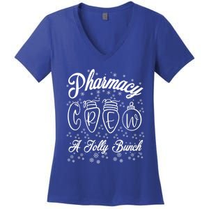 Pharmacy Technician Christmas Funny Gift Pharmacist Crew Jolly Gift Women's V-Neck T-Shirt