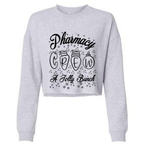 Pharmacy Technician Christmas Funny Gift Pharmacist Crew Jolly Gift Cropped Pullover Crew