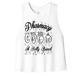 Pharmacy Technician Christmas Funny Gift Pharmacist Crew Jolly Gift Women's Racerback Cropped Tank