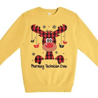 Pharmacy Technician Crew Reindeer And Christmas 2020 Gift Premium Crewneck Sweatshirt