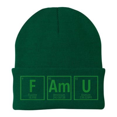 Periodic Table Chemistry With The FAMU Blerd Green Knit Cap Winter Beanie