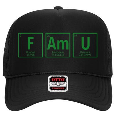 Periodic Table Chemistry With The FAMU Blerd Green High Crown Mesh Back Trucker Hat