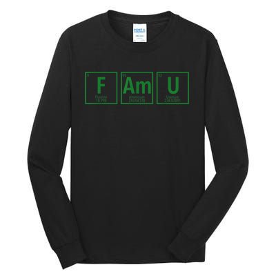 Periodic Table Chemistry With The FAMU Blerd Green Tall Long Sleeve T-Shirt