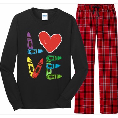 Prek Teacher Cute Gift Preschool Valentines Day Love Gift Long Sleeve Pajama Set