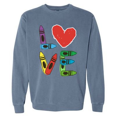 Prek Teacher Cute Gift Preschool Valentines Day Love Gift Garment-Dyed Sweatshirt