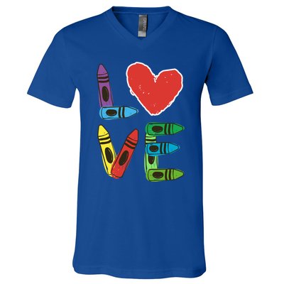 Prek Teacher Cute Gift Preschool Valentines Day Love Gift V-Neck T-Shirt