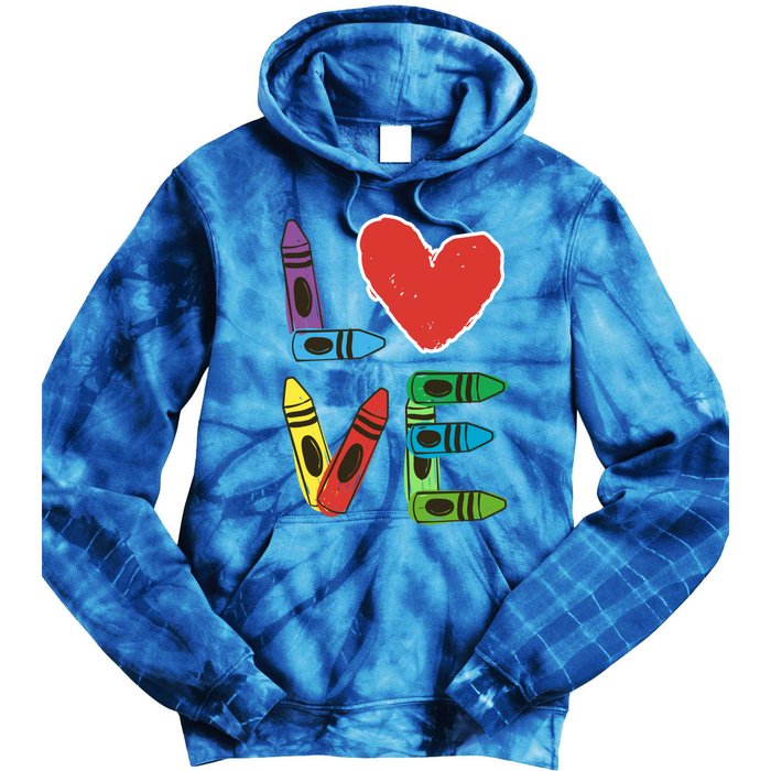 Prek Teacher Cute Gift Preschool Valentines Day Love Gift Tie Dye Hoodie