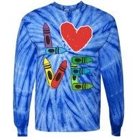 Prek Teacher Cute Gift Preschool Valentines Day Love Gift Tie-Dye Long Sleeve Shirt