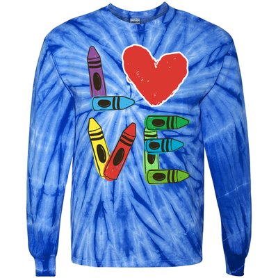 Prek Teacher Cute Gift Preschool Valentines Day Love Gift Tie-Dye Long Sleeve Shirt