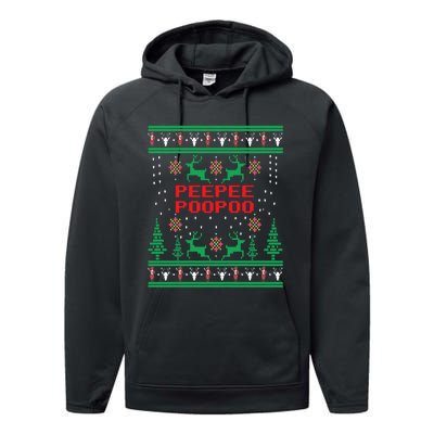 Peepeepoopoo Tacky Christmas Funny Xmas Ugly Sweater Performance Fleece Hoodie