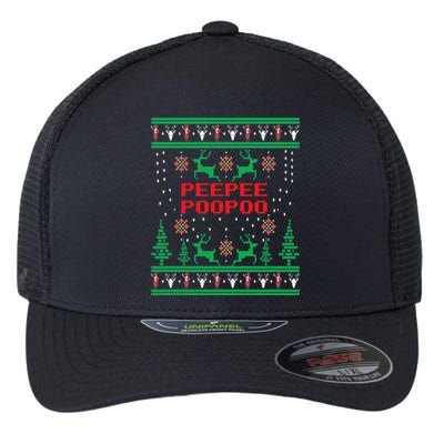 Peepeepoopoo Tacky Christmas Funny Xmas Ugly Sweater Flexfit Unipanel Trucker Cap