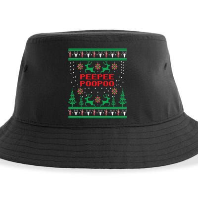 Peepeepoopoo Tacky Christmas Funny Xmas Ugly Sweater Sustainable Bucket Hat