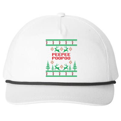 Peepeepoopoo Tacky Christmas Funny Xmas Ugly Sweater Snapback Five-Panel Rope Hat