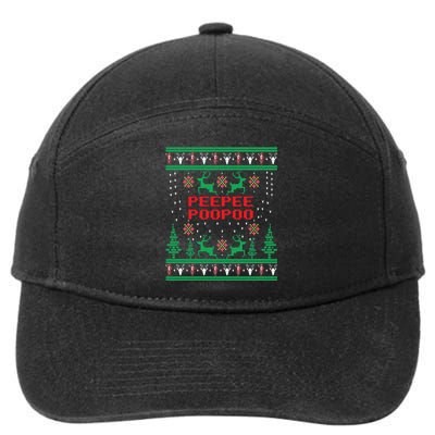 Peepeepoopoo Tacky Christmas Funny Xmas Ugly Sweater 7-Panel Snapback Hat