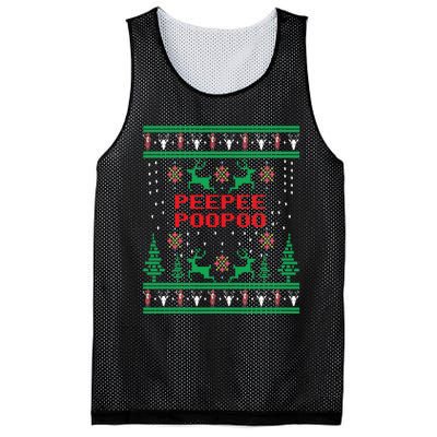 Peepeepoopoo Tacky Christmas Funny Xmas Ugly Sweater Mesh Reversible Basketball Jersey Tank