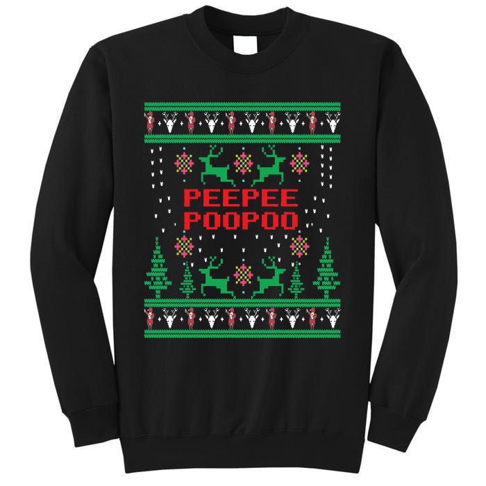 Peepeepoopoo Tacky Christmas Funny Xmas Ugly Sweater Tall Sweatshirt