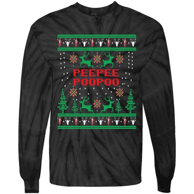 Peepeepoopoo Tacky Christmas Funny Xmas Ugly Sweater Tie-Dye Long Sleeve Shirt