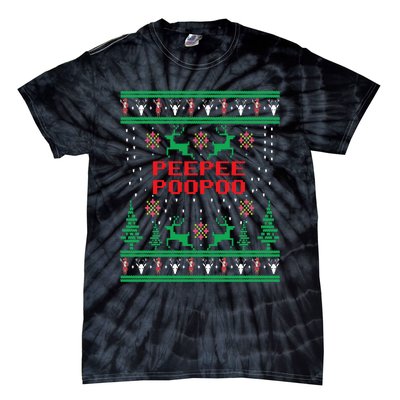 Peepeepoopoo Tacky Christmas Funny Xmas Ugly Sweater Tie-Dye T-Shirt