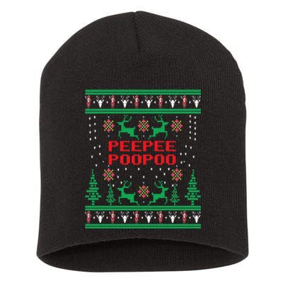 Peepeepoopoo Tacky Christmas Funny Xmas Ugly Sweater Short Acrylic Beanie