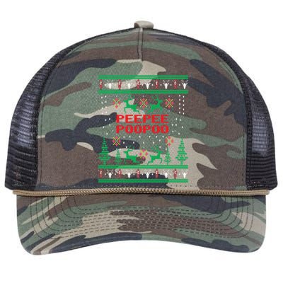 Peepeepoopoo Tacky Christmas Funny Xmas Ugly Sweater Retro Rope Trucker Hat Cap