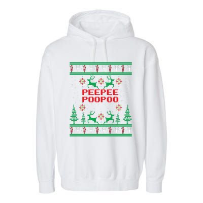 Peepeepoopoo Tacky Christmas Funny Xmas Ugly Sweater Garment-Dyed Fleece Hoodie