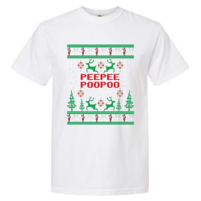 Peepeepoopoo Tacky Christmas Funny Xmas Ugly Sweater Garment-Dyed Heavyweight T-Shirt