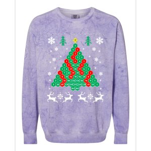 Pascals Triangle Christmas Tree Colorblast Crewneck Sweatshirt