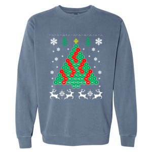 Pascals Triangle Christmas Tree Garment-Dyed Sweatshirt