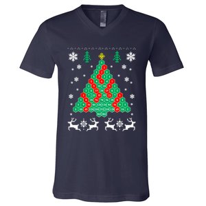 Pascals Triangle Christmas Tree V-Neck T-Shirt