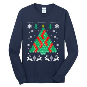 Pascals Triangle Christmas Tree Tall Long Sleeve T-Shirt