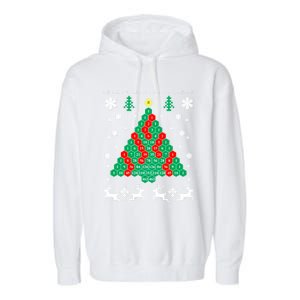 Pascals Triangle Christmas Tree Garment-Dyed Fleece Hoodie