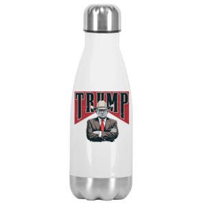 President Trump Cowboy Western Texas Viral Trending Stainless Steel Insulated Water Bottle