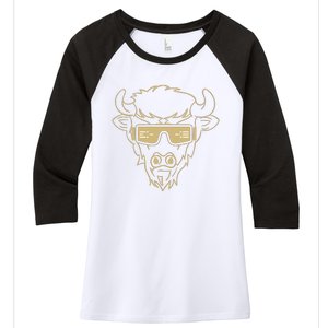 PRIME TIME Colorado Football Design Women's Tri-Blend 3/4-Sleeve Raglan Shirt