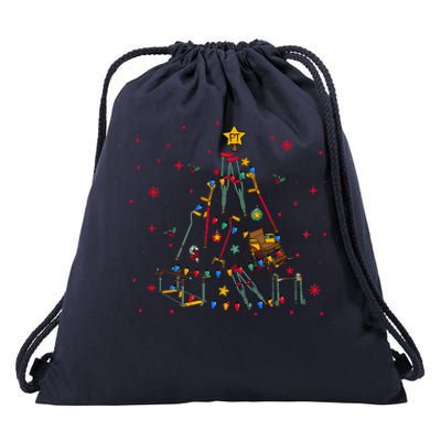 Physical Therapist Christmas Tree Drawstring Bag