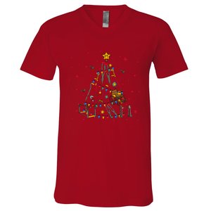 Physical Therapist Christmas Tree V-Neck T-Shirt