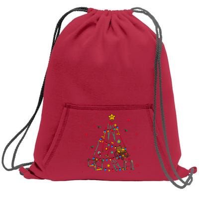 Physical Therapist Christmas Tree Sweatshirt Cinch Pack Bag