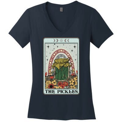 Pickles Tarot Card, Cottagecore Tarot Reader Reading Women's V-Neck T-Shirt