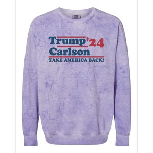 President Trump Carlson 2024 Take America Back Colorblast Crewneck Sweatshirt