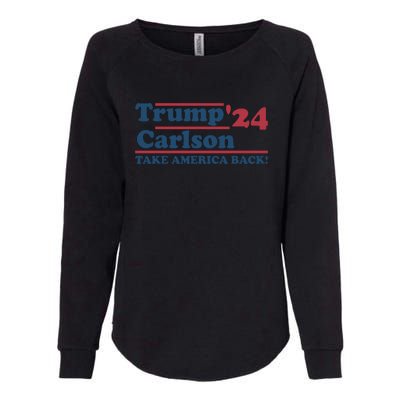 President Trump Carlson 2024 Take America Back Womens California Wash Sweatshirt