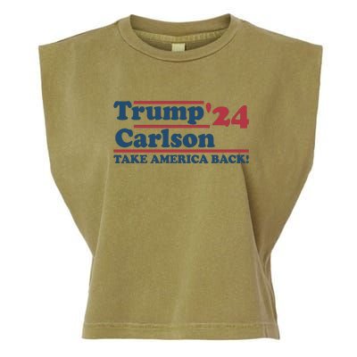 President Trump Carlson 2024 Take America Back Garment-Dyed Women's Muscle Tee