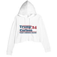 President Trump Carlson 2024 Take America Back Crop Fleece Hoodie