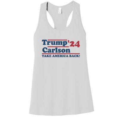 President Trump Carlson 2024 Take America Back Women's Racerback Tank