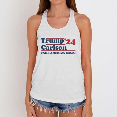 President Trump Carlson 2024 Take America Back Women's Knotted Racerback Tank