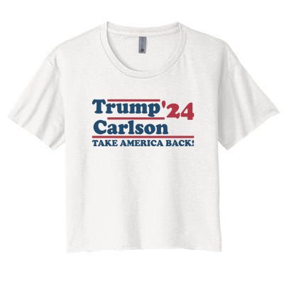 President Trump Carlson 2024 Take America Back Women's Crop Top Tee