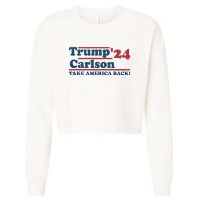 President Trump Carlson 2024 Take America Back Cropped Pullover Crew