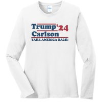 President Trump Carlson 2024 Take America Back Ladies Long Sleeve Shirt